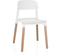 hjh LIVING silla de cuatro patas Plástico Blanco