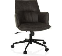 hjh LIVING Silla home office tela gris oscuro