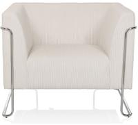 hjh LIVING Sillón de diseño Tela Blanco