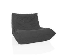 hjh LIVING Sillón de Suelo con Respaldo SITZOLO Cómodo sillón de Suelo Sillón de salón, Tejido Acanalado Gris Oscuro