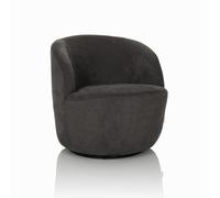 hjh LIVING Sillón Giratorio BRAMWICH Sillón Giratorio Moderno, cómodamente tapizado, sillón de cóctel Sillón Relax Sillón de salón, Tela Gris