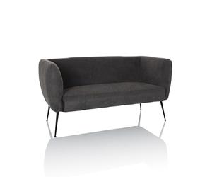 hjh LIVING Sofá 2 plazas HAYRIVER sofá tapizado cómodamente tapizado, sofá Lounge con reposabrazos para Oficina Sala de Estar, Tela Gris