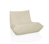 hjh LIVING Suelo sofá beanbag con Respaldo SITZOLO Cómodo Suelo sillón Dormitorio sillón salón, Tejido Acanalado Beige