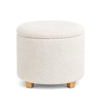 hjh LIVING Taburete con espacio de almacenamiento, taburete Bou on | Reposapiés con caja de almacenamiento, multiusos, reposapiés