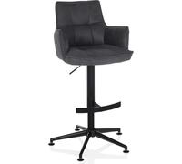 hjh LIVING taburete de bar Microfibra Antracita