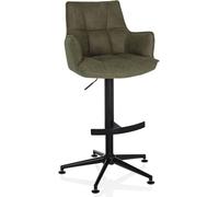 hjh LIVING taburete de bar Microfibra Verde