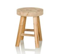 hjh LIVING Taburete de Madera Maciza RUSTIKO W Robusto Taburete de Madera Taburete de Aspecto escandinavo, Taburete de Flores de Madera de Paulownia