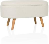 hjh LIVING taburete tapizado Tela Blanco