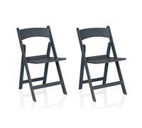 hjh LIVING TRAVANO 1 - Silla de camping plegable, 2 unidades, ahorra espacio, apilable, para interior y exterior, color gris