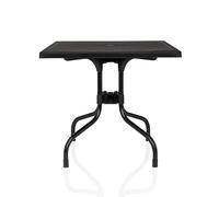 hjh LIVING Travano T1 - Mesa plegable para exteriores (79 x 79 cm, sistema plegable Easy-Fold, resistente a la intemperie, resistente a los rayos UV y robusta), color negro