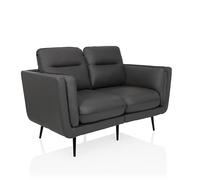 hjh LIVING VINTALUX Sofá tapizado de 2 plazas, sofá cómodo acolchado, sofá de salón con reposabrazos para oficina, salón, gris