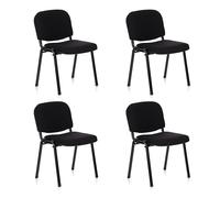 hjh Office 4X Silla de confidente Silla de visitanteXT 600 Tela Negro, Silla visitante en un Lote de 4, tapizadas, Respaldo ergonómica, Apilable