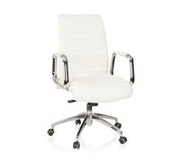 hjh OFFICE 600912 Silla de Oficina ASPERA 10 Cuero Crema, Silla giratoria, Silla de Respaldo bajo