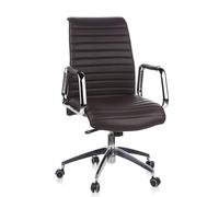hjh OFFICE 600914 Silla de Oficina ASPERA 10 Cuero marrón, Silla giratoria, Silla de Respaldo bajo