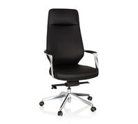 hjh OFFICE 600983 Sillón de Oficina Velvet Piel sintética Negro, Silla Giratoria, Silla ejecutiva de diseño ergonómico, Altura Ajustable