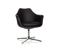 hjh OFFICE 600987 Sillón Giratorio Artemia Piel sintética Negro Sillón de diseño Elegante