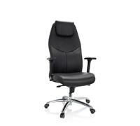 hjh OFFICE 601009 Silla de Oficina Ferrara Negro Silla giratoria con Respaldo Alto, ergonómico