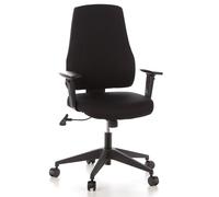 hjh OFFICE 608100 Silla de Oficina Pro-Tec 100 Tela Negro, Silla giratoria ergonómica