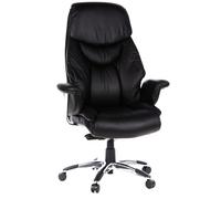 hjh OFFICE 608210 XXL Silla ejecutiva Prado Piel sintética Negro, Confortable Sillón de Oficina Buen Acolchado