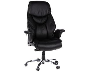 hjh OFFICE 608210 XXL Silla ejecutiva Prado Piel sintética Negro, Confortable Sillón de Oficina Buen Acolchado