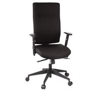 hjh OFFICE 608500 Silla de Oficina Pro-Tec 300 Tela Negro, Silla giratoria ergonómica, Espalda Alta