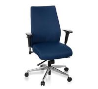 hjh OFFICE 608710 Silla de Oficina Pro-Tec 250 Tela Azul Oscuro, Silla giratoria ergonómica, Apoyabrazos Ajustables