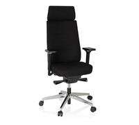 hjh OFFICE 608903 Silla de Oficina Move-Tec Pro 3D Tela Negro, Respaldo Alto con reposacabezas, Sentado dinámico