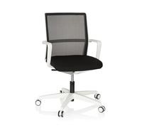hjh OFFICE 608905 Silla de Oficina Move-Tec Net 3D Tela Blanco/Negro, Respaldo en Malla Transpirable, Sentado dinámico