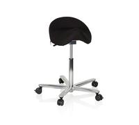 hjh OFFICE 608911 Taburete de Silla de Montar Move-Tec 3D Pro I Tela Negro, Silla de Trabajo, Sentado dinámico