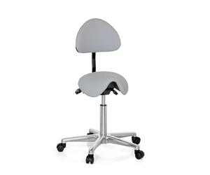 hjh OFFICE 608920 Taburete de Trabajo Top Work 20 Gris, Taburete de Silla de Montar, Respaldo con Ajuste de Altura
