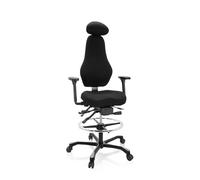 hjh OFFICE 608993 Silla de Trabajo XXL RESISTIO Work Silla de Oficina con Respaldo Alto y reposacabezas extraíble, Negro