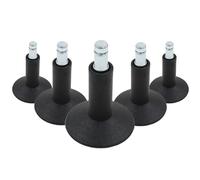 hjh OFFICE 619004 5X Tapones fijos para la Estabilidad de la Silla de Oficina Stand 11mm/65mm Poliuretano, Negro