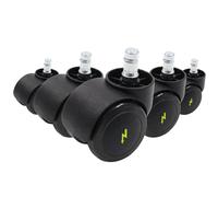 hjh OFFICE 619044 5x Ruedas para Sillas ROLO ESD 10x50 mm, Suelos duros, Eléctricamente Conductivas
