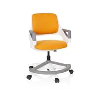 hjh OFFICE 640490 Silla giratoria para niños Kid Flex Tela Naranja, Silla giratoria, reposapiés y Respaldo Regulable
