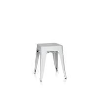 hjh OFFICE 645002 Taburete VANTAGGIO Metal Blanco, Taburete de bistró apilable, Acero Estable, Industrial Style