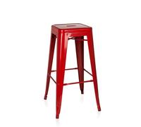 hjh OFFICE 645011 Taburete de Bar VANTAGGIO High Metal Rojo, apilable, Acero Estable, Industrial Style