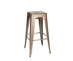 hjh OFFICE 645013 Taburete de Bar VANTAGGIO High Metal Champán, apilable, Acero Estable, Industrial Style