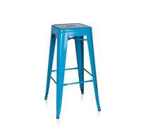 hjh OFFICE 645014 Taburete de Bar VANTAGGIO High Metal Azul Claro, apilable, Acero Estable, Industrial Style