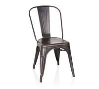 hjh OFFICE 645036 Silla Visitante VANTAGGIO Comfort Metal Negro/Dorado, bistró apilable, Estable, Estilo Industrial