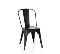hjh OFFICE 645038 Silla VANTAGGIO Brush Metal Mate Negra, diseño Industrial, apilable