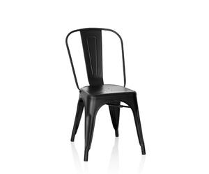 hjh OFFICE 645038 Silla VANTAGGIO Brush Metal Mate Negra, diseño Industrial, apilable
