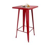 hjh OFFICE 645062 Mesa de Bar VANTAGGIO High T Metal Rojo, Mesa Metalica con reposapiés, Industrial Style, Altura 103,5 cm