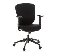 hjh OFFICE 653620 Silla de Oficina Traffic 20 Tela Negro, Silla giatoria, Apoyabrazos Ajustables en Altura y rebatibles