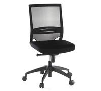 hjh OFFICE 657210 Silla de Oficina Porto Eco Tela Negro, Silla giatoria sin reposabrazos, Respaldo en Malla Transpirable