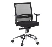 hjh OFFICE 657235 Silla de Oficina Porto Pro Tela Negro, Silla giatoria, Ajuste de la Profundidad del Asiento, Respaldo en Malla Transpirable