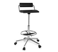 hjh OFFICE 665170 Silla de Trabajo y Giratorio Top Work 28 Espuma Duro Negro Cromado, Ajuste de Altura Extremo, Soporte Lumbar