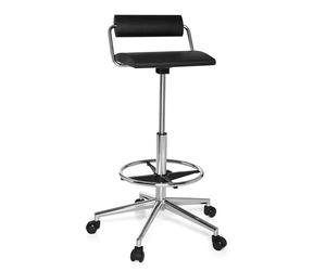 hjh OFFICE 665170 Silla de Trabajo y Giratorio Top Work 28 Espuma Duro Negro Cromado, Ajuste de Altura Extremo, Soporte Lumbar