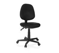 hjh OFFICE 666101 Silla Home Office City 25 Tela Negro, Silla giratoria, Acolchado Grueso, Altura de Asiento y Respaldo Ajustable, sin reposabrazos
