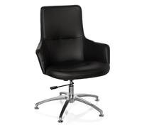 hjh OFFICE 670570 Silla de Oficina de diseño Shake 300 Piel sintética Negro, Silla giratoria, Respaldo semialto, Ajuste de Altura, Estilo de Lounge Elegante