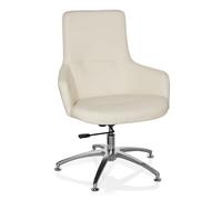 hjh OFFICE 670580 Silla de Oficina de diseño Shake 300 Piel sintética Blanco, Silla giratoria, Respaldo semialto, Ajuste de Altura, Estilo de Lounge Elegante